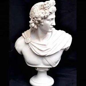 Потрясающий мраморный бюст Греческого бога Аполлона