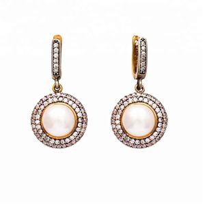 Boucles d'oreilles en argent Sterling 925, bijoux nacrés et authentiques, nouvelle mode, vente en gros, 1 pièce - Product Image 1