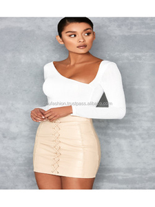 เสื้อผู้หญิงคุณภาพสูง ดีไซน์ไม่สมมาตร ยอดขายสูงสุด เสื้อผู้หญิงทรงเข้ารูป แขนยาว เซ็กซี่ เสื้อครอป ใส่ได้ในฤดูร้อน - Product Image 4