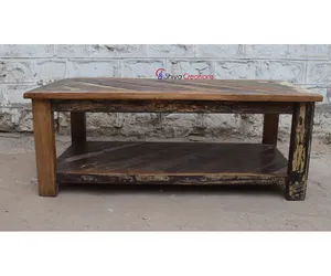 Maison Antique inde Vintage rustique détresse recyclé meubles Table à thé en bois massif