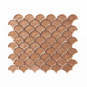 8Mm Độ Dày Fan Mô Hình Phòng Tắm Tường Gạch Đồng Cá Quy Mô Gạch Mosaic Rose Gold Fan Nước Gạch Mosaic - Product Image 2