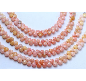 Cuentas de piedra en forma de corazón facetadas de ópalo Rosa Natural de 4mm de alta calidad, hebras sueltas de 6 pulgadas para la fabricación de joyas - Product Image 2