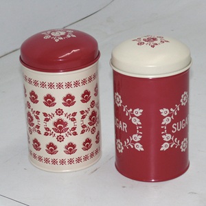 Haute qualité fer métal farine étain conteneur boîtes forme ronde décoratif thermique utilisation avec poignée - Product Image 5