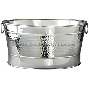 HAMMERED STEEL OVAL PARTY <b>TUB</b> HIGH QUALITY GALVANIZED PARTY OVAL <b>TUB</b> WITH STAND BEVERAGE <b>TUB</b> - Product Image 1