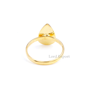 Anillo Apilable Minimalista de Plata de Ley 925 Chapado en Oro de 18k con Forma de Pera, Hecho a Mano, para Mujer, Venta al por Mayor para San Valentín - Product Image 3