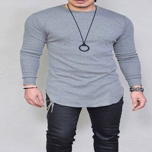 Custom OEM <b>Black</b> Stylish Breathable Eco-Friendly Plus Size Blank Long Sleeve Jersey Cotton <b>T</b>-<b>shirt</b> for Men - Product Image 3