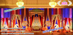 ชุดเวทีบอลลีวูดแบบเปิดสำหรับงานแต่งงาน,ชุดเวทีงานแต่งงานของราชวงศ์การตกแต่งขั้นตอนงานแต่งงานของอินเดีย - Product Image 2