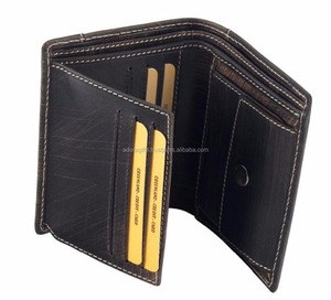 Portefeuille en cuir véritable pour homme, pliable, porte-cartes de crédit, porte-monnaie mince, livraison gratuite, vente en gros - Product Image 1