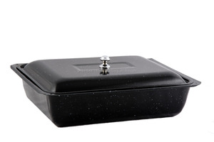 Plat à pâtisserie rectangulaire en émail écologique avec couvercle (L) Convient au four - Product Image 2