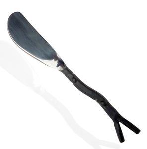 Couteau à beurre à manche torsadé fini noir avec poignée de conception simple décor de table couverts maison restaurant et hôtel - Product Image 1