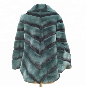 Labios nuevo conejo Rex Chinchilla chaqueta para mujeres teñido ropa de piel - Product Image 2