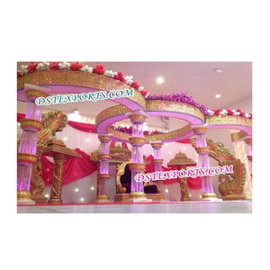 Mandap de Cristal para Bodas Reales, Conjunto Tradicional de Mandap de Cristal, Conjuntos de Mandap para Bodas en Venta, Decoración de Bodas Indias, Montaje de Mandap en EE. UU. - Product Image 1