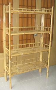 Étagère de rangement écologique moderne en forme d'échelle, 5 niveaux, autoportante, en bambou, minimaliste, pour livres, en vente - Product Image 2