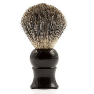 El mejor afeitado de tu vida, brocha de barbería de afeitar en húmedo, mango negro con gran agarre, brocha de afeitar de cerdas de tejón puro - Product Image 5