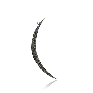 Colgante de luna creciente de plata champán de tres líneas - Product Image 1