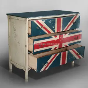 Commode Geschilderd Geschilderd Union Jack