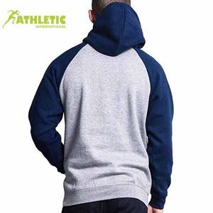 เสื้อกันหนาวแบบสวมหัวมีฮู้ดสำหรับผู้ชายเสื้อผ้าคอตตอนขนแกะสีขาวน้ำเงินไซส์ใหญ่ออกแบบได้ตามต้องการ - Product Image 2