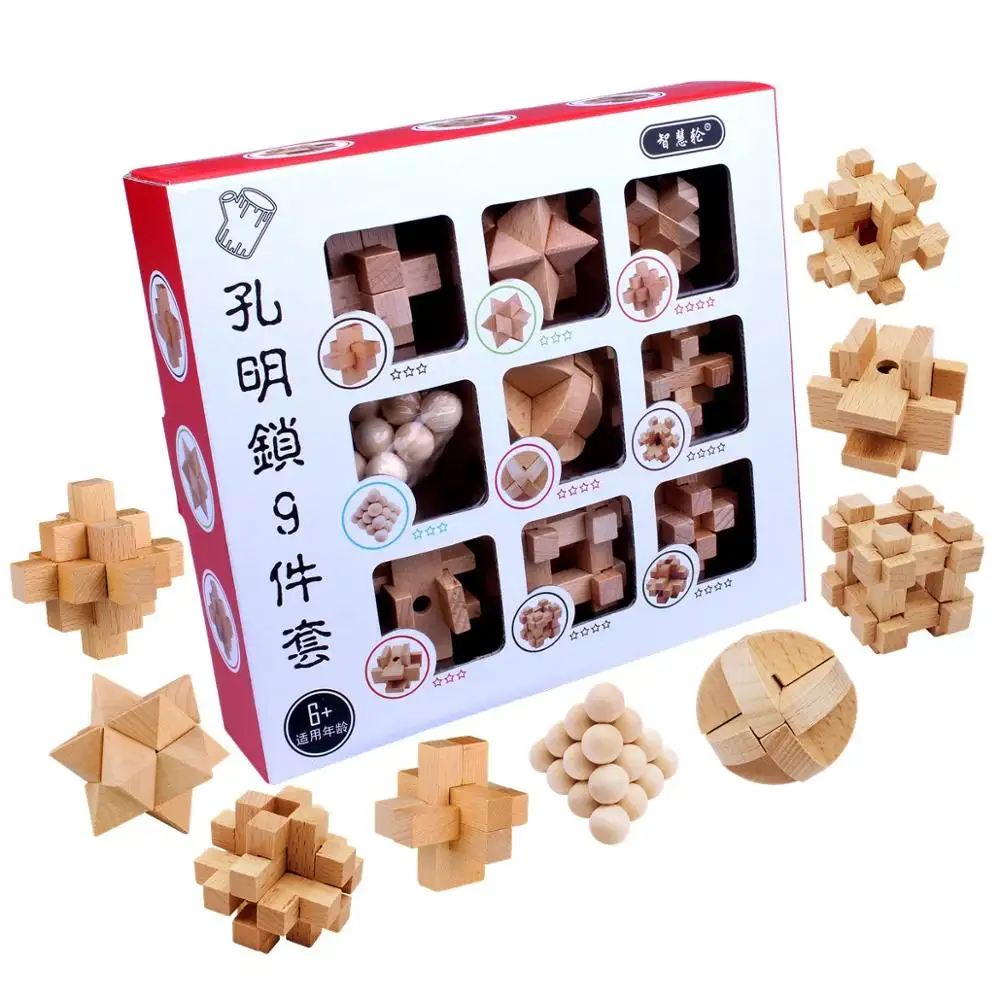 Puzzle 3D en bois, Cube classique, casse-tête, stimule le cerveau, ensemble de 6 ancien chine, Kongming Luban Lock, nouveau modèle