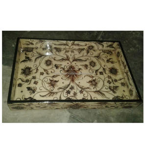 Bandeja de madera hecha a mano para utensilios de cocina, bandeja de diseño colorido impreso, hecha a mano, brillante y pulido - Product Image 5