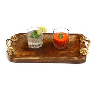 Gold Mango Wood Serving <b>Tray</b> <b>Large</b> (14" X 9") - Product Image 1