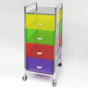 Gabinete de Cajones Metálico de Tres Niveles Móvil y Colorido para Uso Comercial, Diseño Contemporáneo para Dormitorio, Cocina y Oficina en Casa - Product Image 1