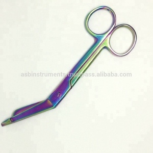 Ciseaux chirurgicaux médicaux pointus Lister Bandage 5.5 pouces multicolore arc-en-ciel en acier inoxydable Source d'alimentation manuelle - Product Image 3
