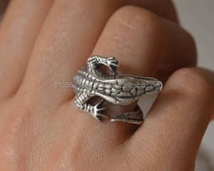 แหวนจระเข้จระเข้สีเงิน - Product Image 2