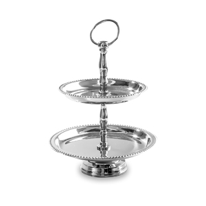 2 <b>Tier</b> Silver Stainless Steel <b>Cake</b> <b>Stand</b> - Product Image 1