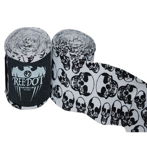 มือมวยส่วนบุคคลห่อถุงมือด้านในข้อมือผ้าพันแผลป้องกันสีดำบูม-X พิมพ์ - Product Image 3