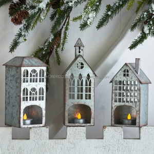 Portavelas de metal galvanizado hecho a mano decoración del hogar para Navidad de proveedor de confianza - Product Image 2