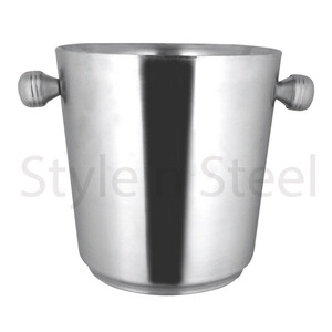 Cubo de Metal para champán con asas, enfriador de vino de acero inoxidable, doble pared - Product Image 1