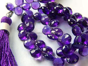 ลูกปัดพลอยอเมทิสต์สีม่วงคริสตัลลูกปัดคริสตัลเหลี่ยมเพชรพลอยหัวใจเจ้าสาวแบบหลวมธรรมชาติโบราณได้รับการรับรองคอสซาลท์ - Product Image 2