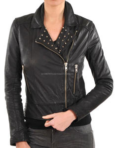 Venta al por mayor de alta calidad de diseño personalizado CHAP precio mujeres mot biker chaqueta de cuero - Product Image 5