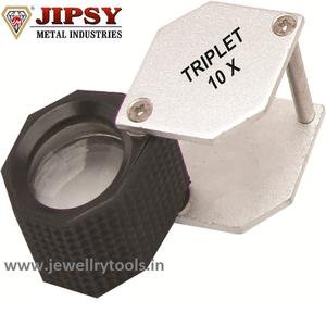 Lupa de ojo de 21mm, tipo triplete, 10x, cromo Hexagonal con agarre de goma, bucles de diamante, herramientas para hacer joyas - Product Image 3