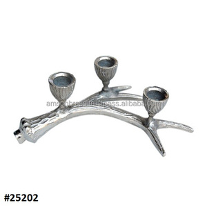 Bougeoir en métal Décoration de mariage Bougeoir Cadeaux Bougie décorative Support à 3 piliers en métal aluminium - Product Image 6