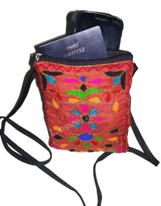 Gujrati, индийская вышивка, сумка для мобильного телефона и паспорта