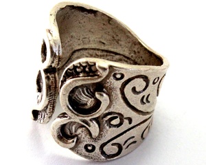 Anillo de dedo medio de banda ancha Maxi de gran tamaño para hombre con aleación turquesa estilo bohemio - Product Image 5