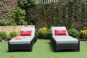 โพลีหวาย UV ทนเตียงอาบแดดสำหรับรีสอร์ทสวนเฟอร์นิเจอร์กลางแจ้ง - Product Image 3