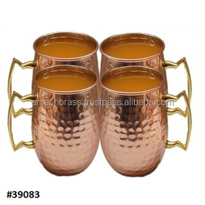 Artículos de bebida de cobre tradicional para el hogar y hoteles, venta al por mayor, taza de Mula martillada de Moscú de cobre clásico puro, latón con asa - Product Image 4