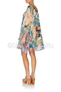 2019 New Boho Inspiration <b>Styling</b> Ladies Embellishment Work Short <b>Kaftan</b> V-neck Digital Print Loose Fitting Beach Wear <b>Kaftan</b> - Product Image 3
