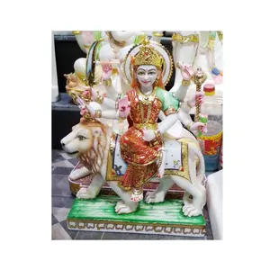 Hermosas Estatuas de Durga Maa en Mármol Blanco - Product Image 1