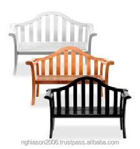 Banc long extérieur en bois 3 places pour hôtels jardins salons villas et halls Banc de parc public - Product Image 1