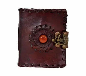 Handmade Leather Journal Single Stone Brown Leder Journal Notizbuch Molkerei Antike Schöne Planer Für Office Collage School