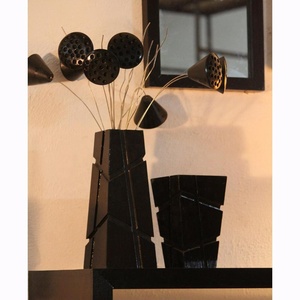 ไม้สักมะม่วงสีดำทรงสูงกล่องทรงตั้งกระถางดอกไม้สำหรับบ้านสำนักงานหรือโรงแรมแปลกใหม่เสาไม้ของขวัญ - Product Image 2