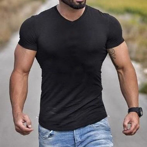 Camisetas de gimnasio para hombre, camisa de alta calidad de algodón y licra, personalizada y ajustada al músculo, venta al por mayor - Product Image 3