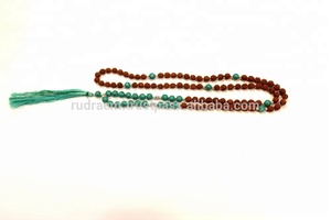 Meditación Natural de Grado Superior Japamala Rudraksha 108 cuentas anudadas borla Mala Collar para hinduismo regalo fiesta ocasiones Unisex - Product Image 5