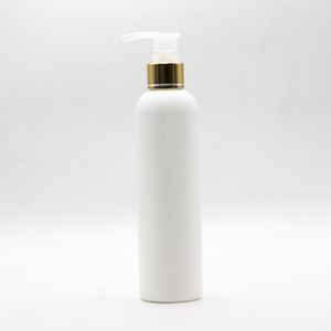 Lot de bouteilles pour shampooing et climatisation à cheveux, flacons en plastique HDPE, couleur unie blanche, forme ronde, accessoires pour cheveux, 250ml - Product Image 1