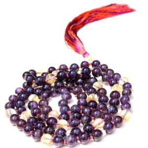 ศิลปินอินเดียทำด้วยมือสร้อยคอพู่มาลาคริสตัลอเมทิสต์ซิทรินธรรมชาติลูกปัดจิตวิญญาณเครื่องประดับโยคะของขวัญมุก - Product Image 1