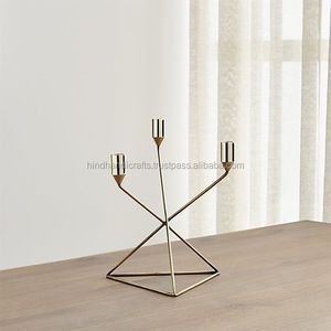 Bougeoir créatif en métal plaqué or pour la décoration intérieure - Product Image 6