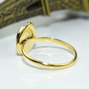 Jolies bagues en forme de poire en argent Sterling 925, perles blanches et dorées, bijoux faits à la main, Design exclusif, bijoux en argent - Product Image 3